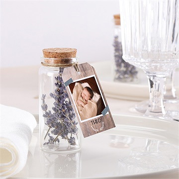 Mignonette baptême marque page kraft étiquette - Mise en situation