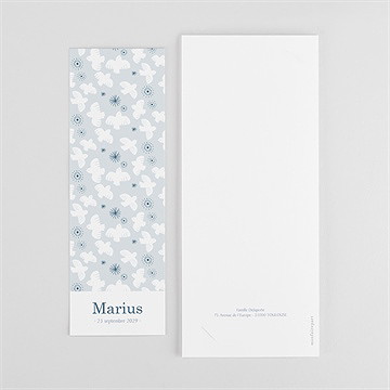 Faire-part de baptême horizons photomaton - Dos du faire-part