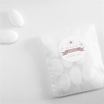 Sticker baptême en beaux reliefs - Mise en situation