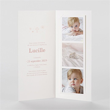 Faire-part de baptême l'envolée photomaton - Intérieur du faire-part