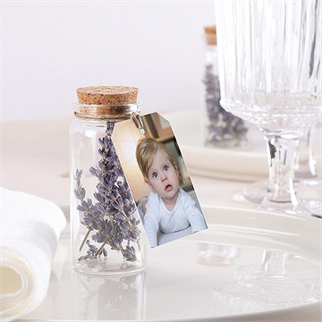 Mignonette baptême photos miniatures étiquette