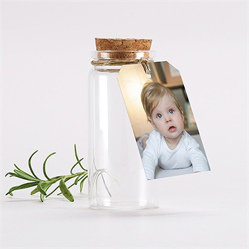 Mignonette baptême photos miniatures étiquette - Mise en situation