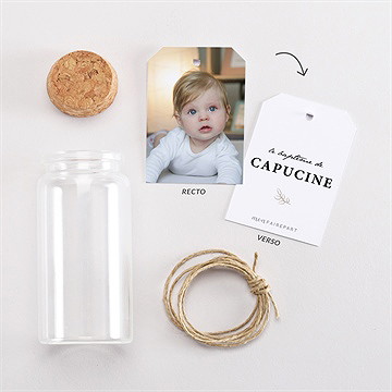 Mignonette baptême photos miniatures étiquette - Vue d'ensemble
