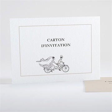 Carton d'invitation mariage vélo au vent !