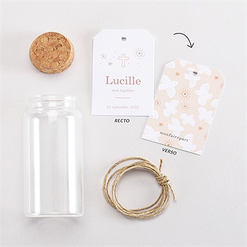 Mignonette baptême l'envolée étiquette - Vue d'ensemble