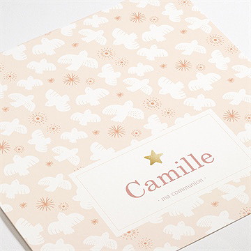 Faire-part communion toujours plus haut dorure - Détail du faire-part