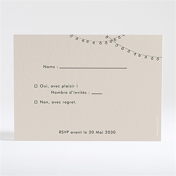 Carton réponse mariage vélo au vent ! - Dos du carton