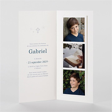Faire-part communion vertige photomaton - Intérieur du faire-part