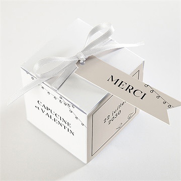 Boîte de dragées mariage vélo au vent ! - Dessus de la boîte