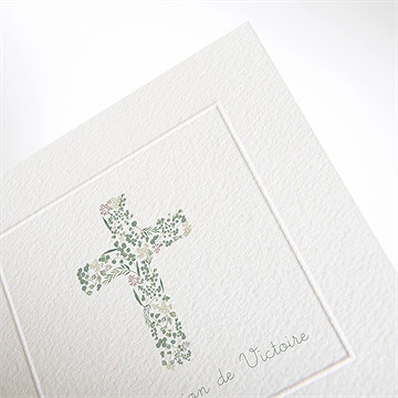 Faire-part communion printanier - Détail du faire-part