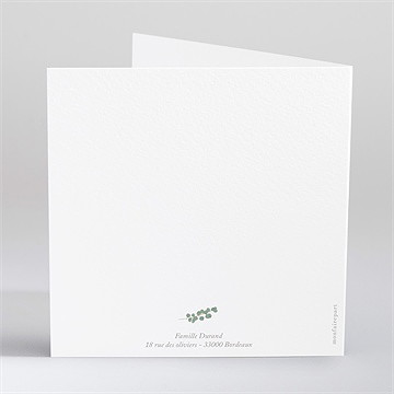 Faire-part communion printanier - Dos du faire-part