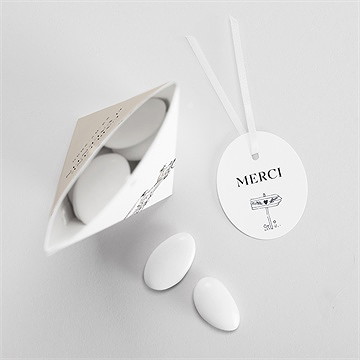 Boîte de dragées mariage au vent! étui - Mise en situation