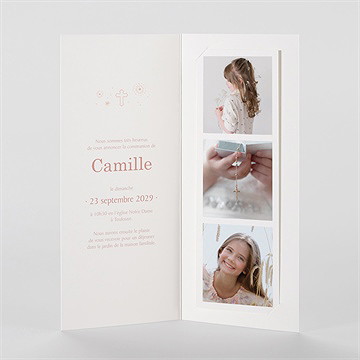 Faire-part communion toujours plus haut photomaton - Intérieur du faire-part