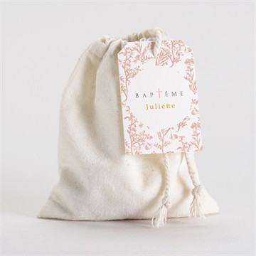 Pochon baptême motif gravure