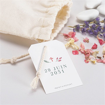 Pochon communion couronne aquarelle - Mise en situation