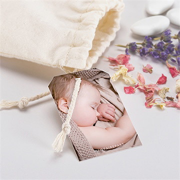 Pochon baptême mosaïque de photos - Mise en situation