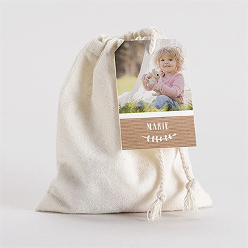 Pochon baptême pele mele photo original - Mise en situation