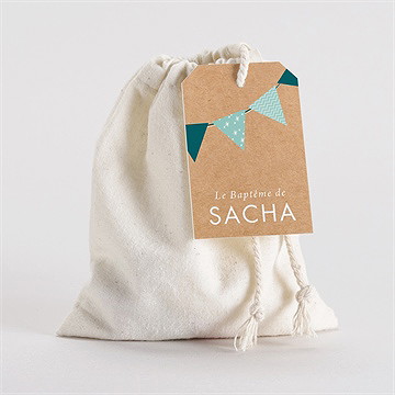 Pochon baptême farandole de kraft