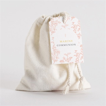 Pochon communion gravures végétales sticker