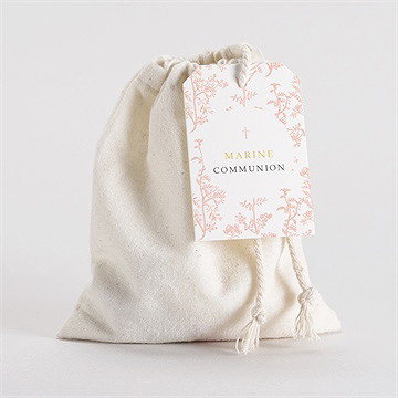 Pochon communion gravures végétales