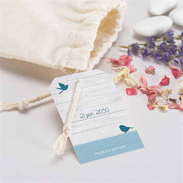 Pochon baptême noeud et croix - Mise en situation