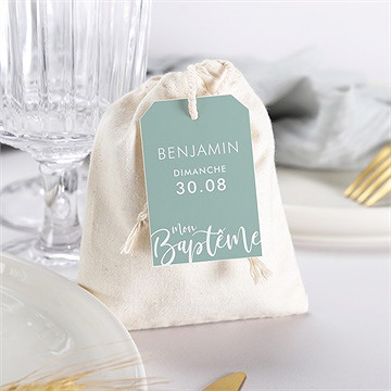 Pochon baptême jeu de mots - Mise en situation