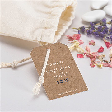 Pochon mariage  uniques empreintes - Mise en situation