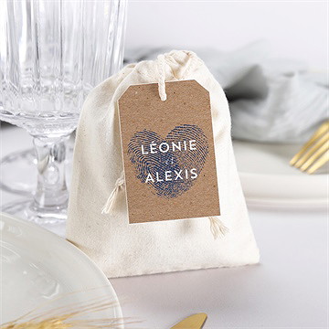 Pochon mariage  uniques empreintes - Mise en situation