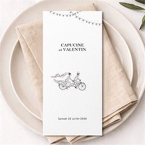 Menu mariage vélo au vent !