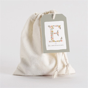 Pochon communion signature florale