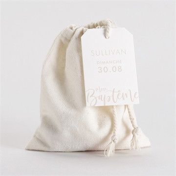 Pochon baptême lettre de cuivre