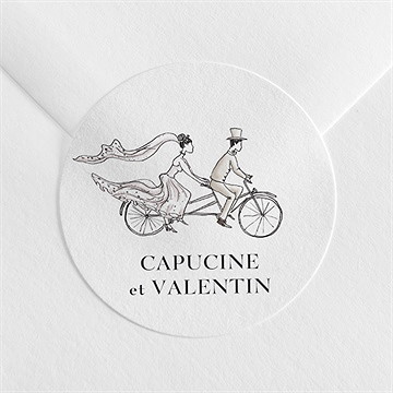 Sticker mariage vélo au vent !