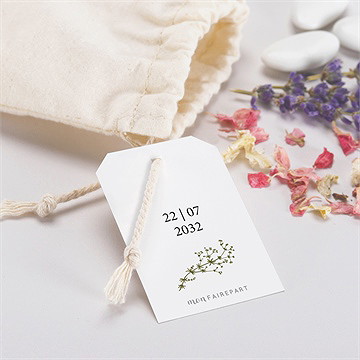 Pochon mariage  gravure champêtre - Mise en situation