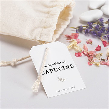 Pochon baptême photos miniatures - Mise en situation