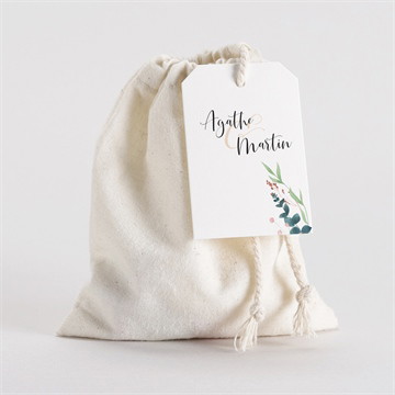 Pochon mariage  bouquet ardent ruban