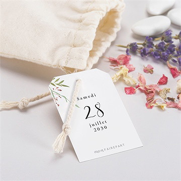 Pochon mariage  bouquet ardent - Mise en situation