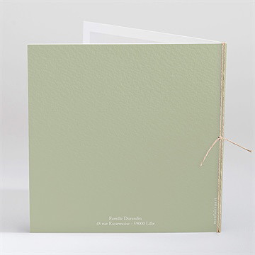 Faire-part naissance joyeux compères carré plié - Dos du faire-part