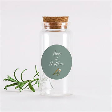 Mignonette mariage gravure champêtre sticker