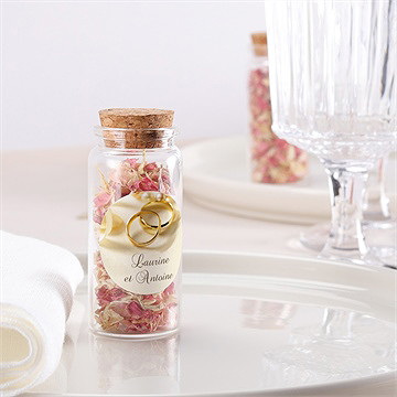 Mignonette mariage alliances fond crème sticker - Mise en situation