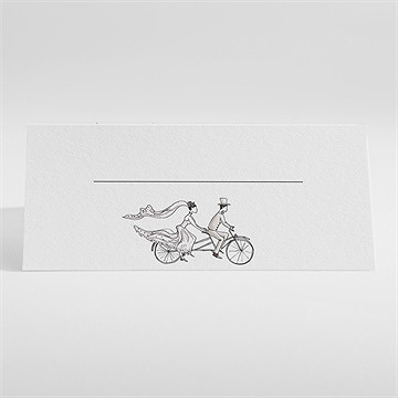 Marque-place mariage vélo au vent ! - Dos du marque-place