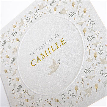 Faire-part de baptême vers le beau - Détail du faire-part