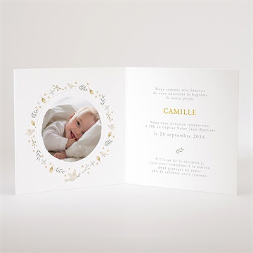 Faire-part de baptême vers le beau - Intérieur du faire-part