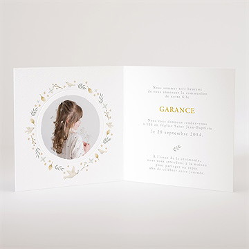 Faire-part communion en vérité - Intérieur du faire-part