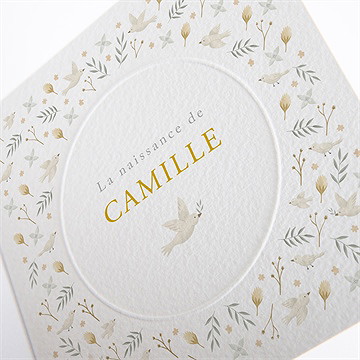 Faire-part naissance célébration gaufrage - Détail du faire-part