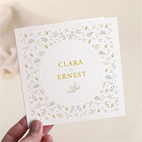 Faire-part mariage céleste gaufrage