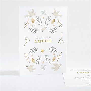 Faire-part naissance célébration dorure étoile