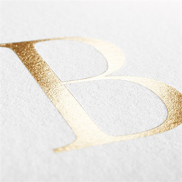 Faire-part naissance vierge 100% initiale - Marquage à chaud OR