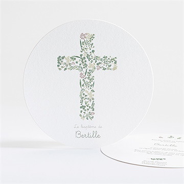 Faire-part de baptême belle journée rond