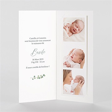 Faire-part naissance nouvelle printanière photo - Intérieur du faire-part