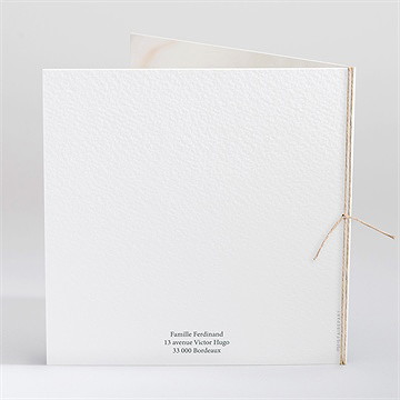 Faire-part naissance nouvelle printanière plié - Dos du faire-part